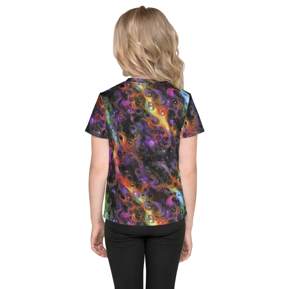Galactic Gouache on Kids Crew Neck T-Shirt — Back