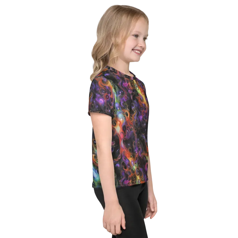 Galactic Gouache on Kids Crew Neck T-Shirt — Right