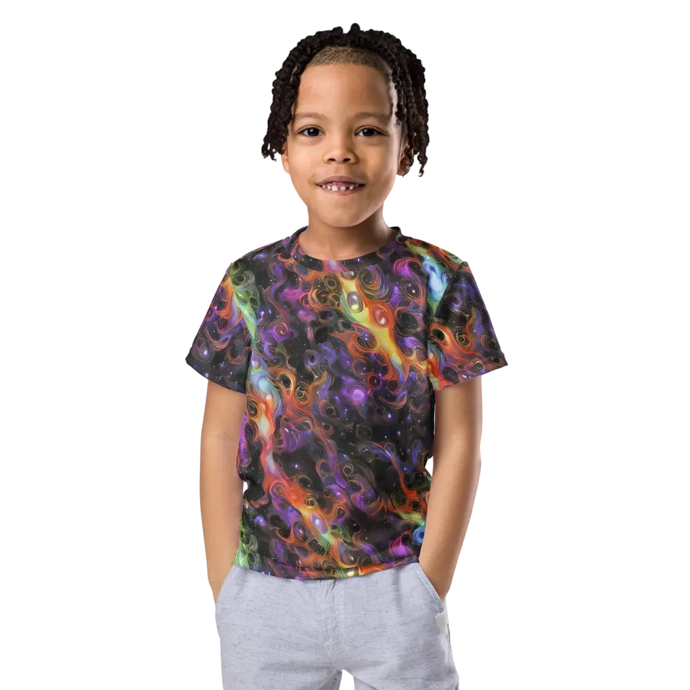 Galactic Gouache on Kids Crew Neck T-Shirt — Front