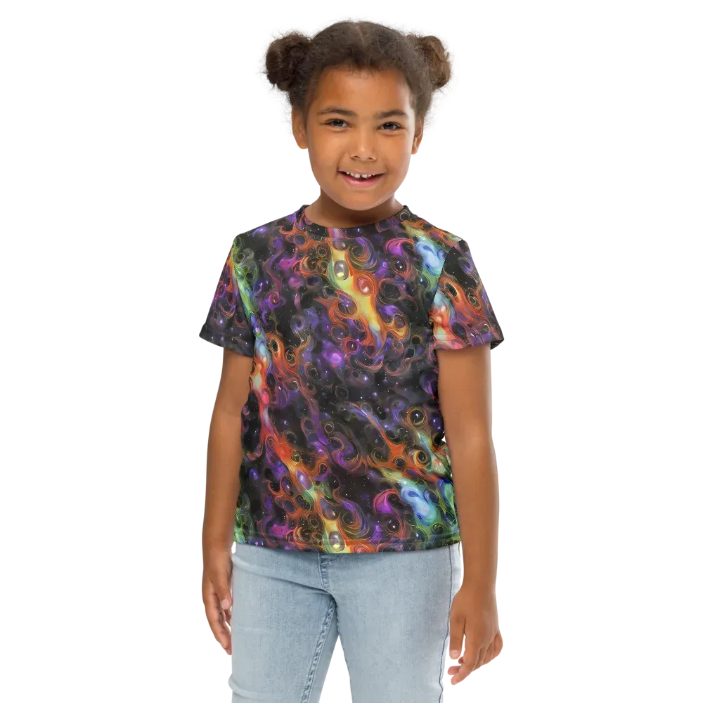 Galactic Gouache on Kids Crew Neck T-Shirt — Front