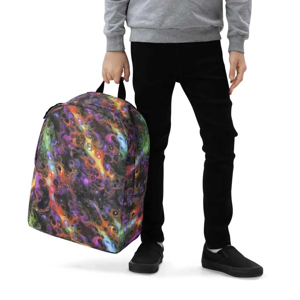 Galactic Gouache on Minimalist Backpack — Zoomed-in