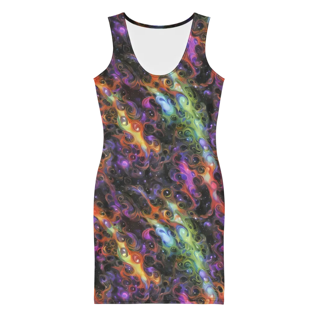 Galactic Gouache on Bodycon Dress — Front