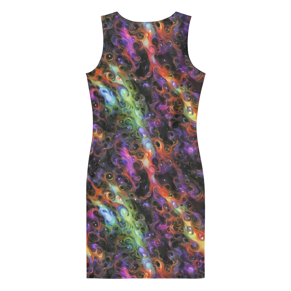 Galactic Gouache on Bodycon Dress — Back