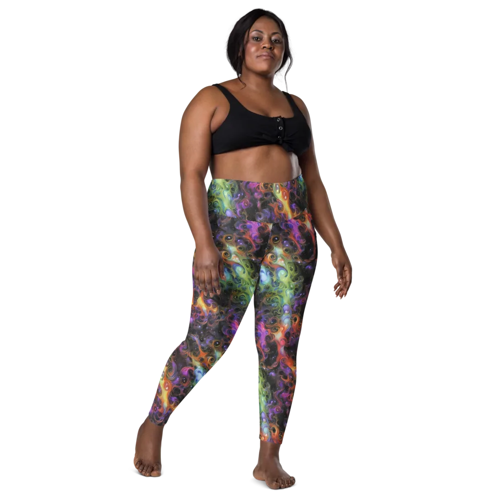 Galactic Gouache on Leggings with Pockets — Front
