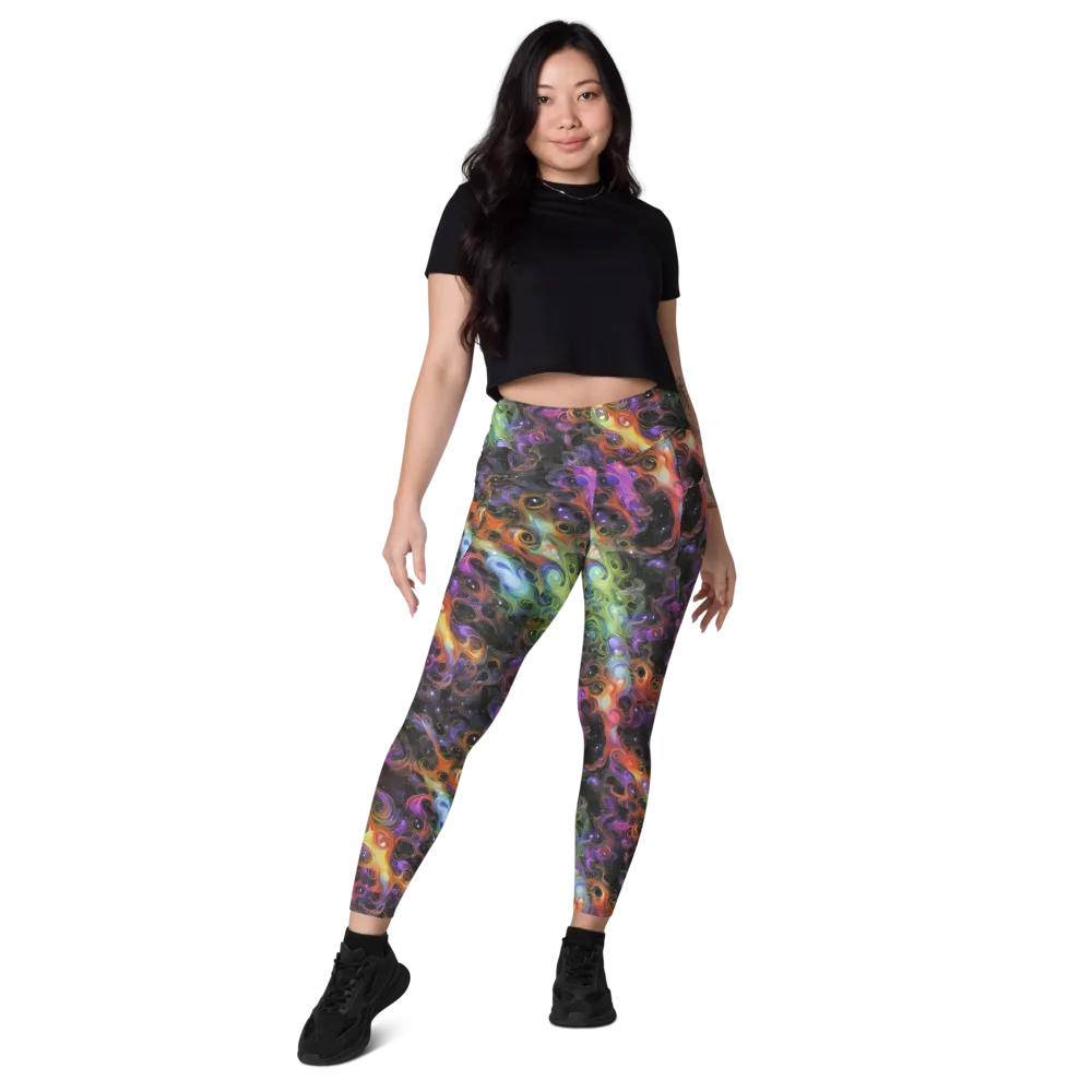 Galactic Gouache on Leggings with Pockets — Front