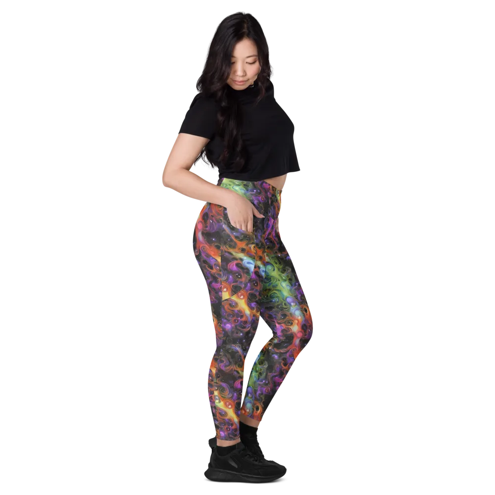 Galactic Gouache on Leggings with Pockets — Right