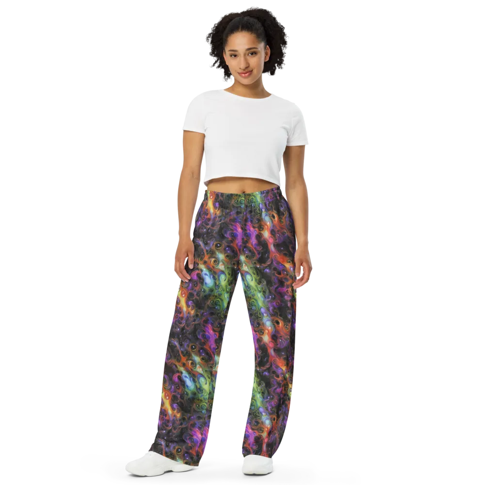 Galactic Gouache on Wide-Leg Pants — Front