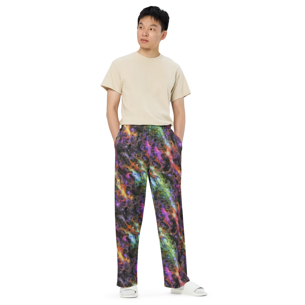 Galactic Gouache on Wide-Leg Pants — Front