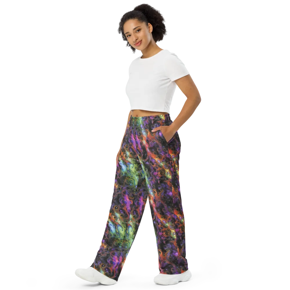 Galactic Gouache on Wide-Leg Pants — Left Front