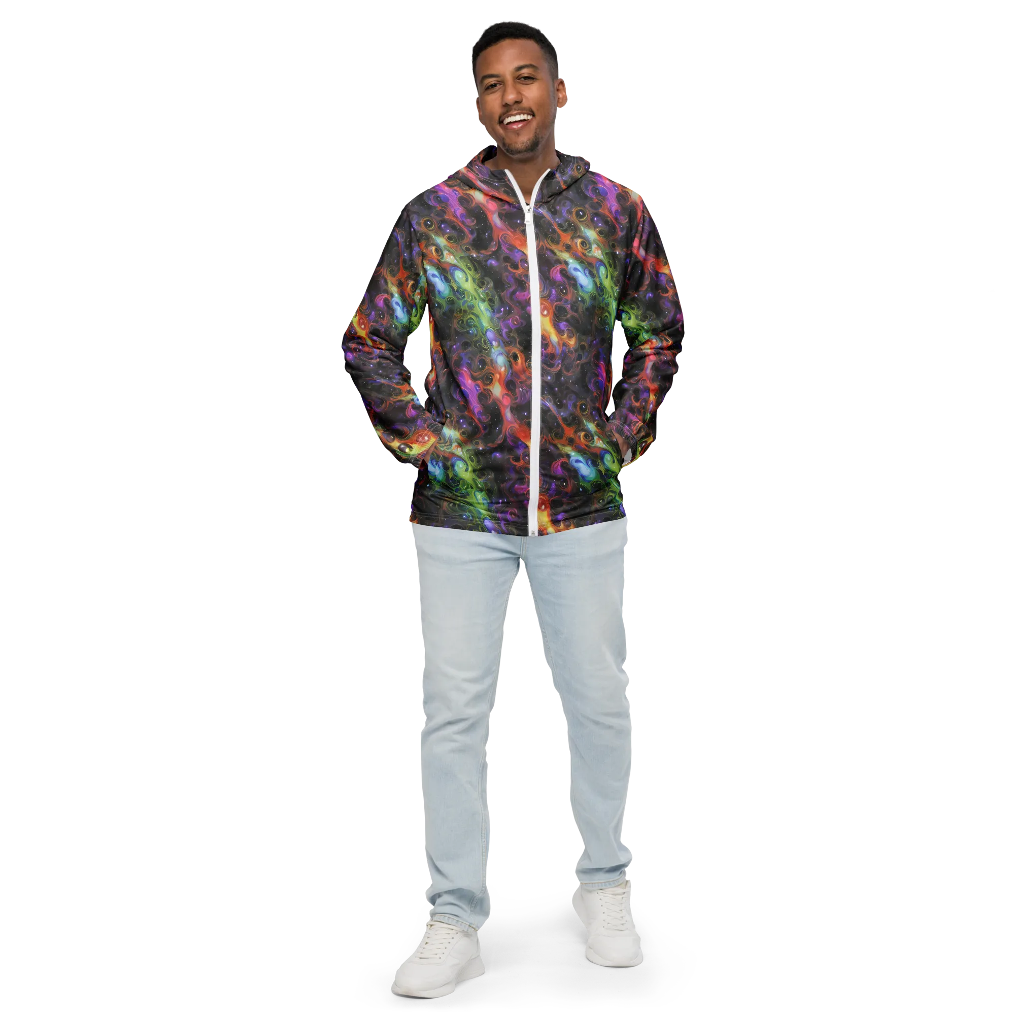 Galactic Gouache on Men's Windbreaker — Front