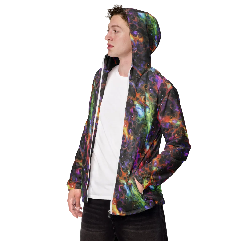 Galactic Gouache on Men's Windbreaker — Left Front