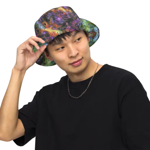 Galactic Gouache on a Reversible Bucket Hat