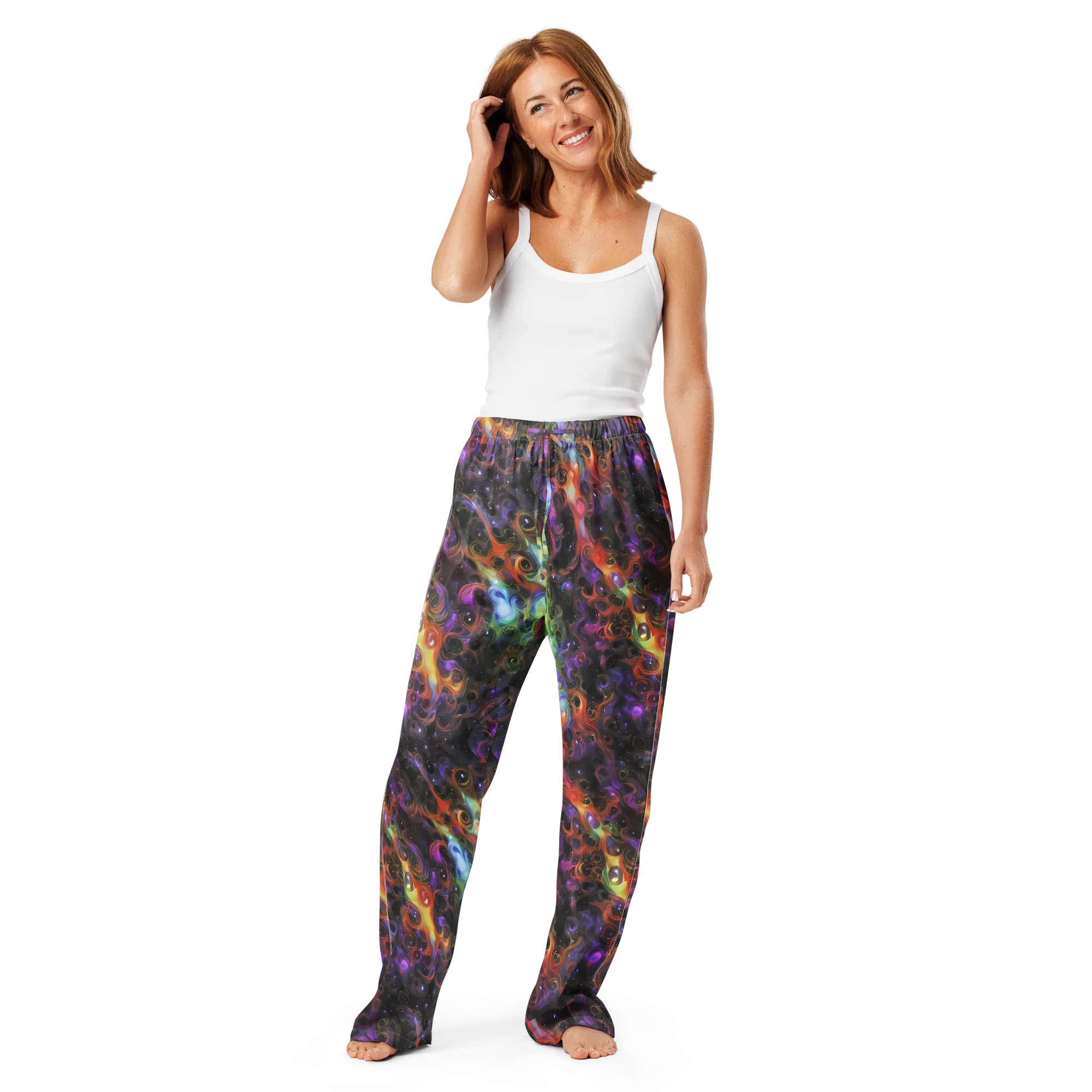 Galactic Gouache on Women's Pajama Pants — Front