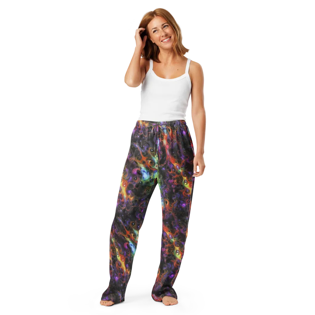 Galactic Gouache on Women's Pajama Pants — Front