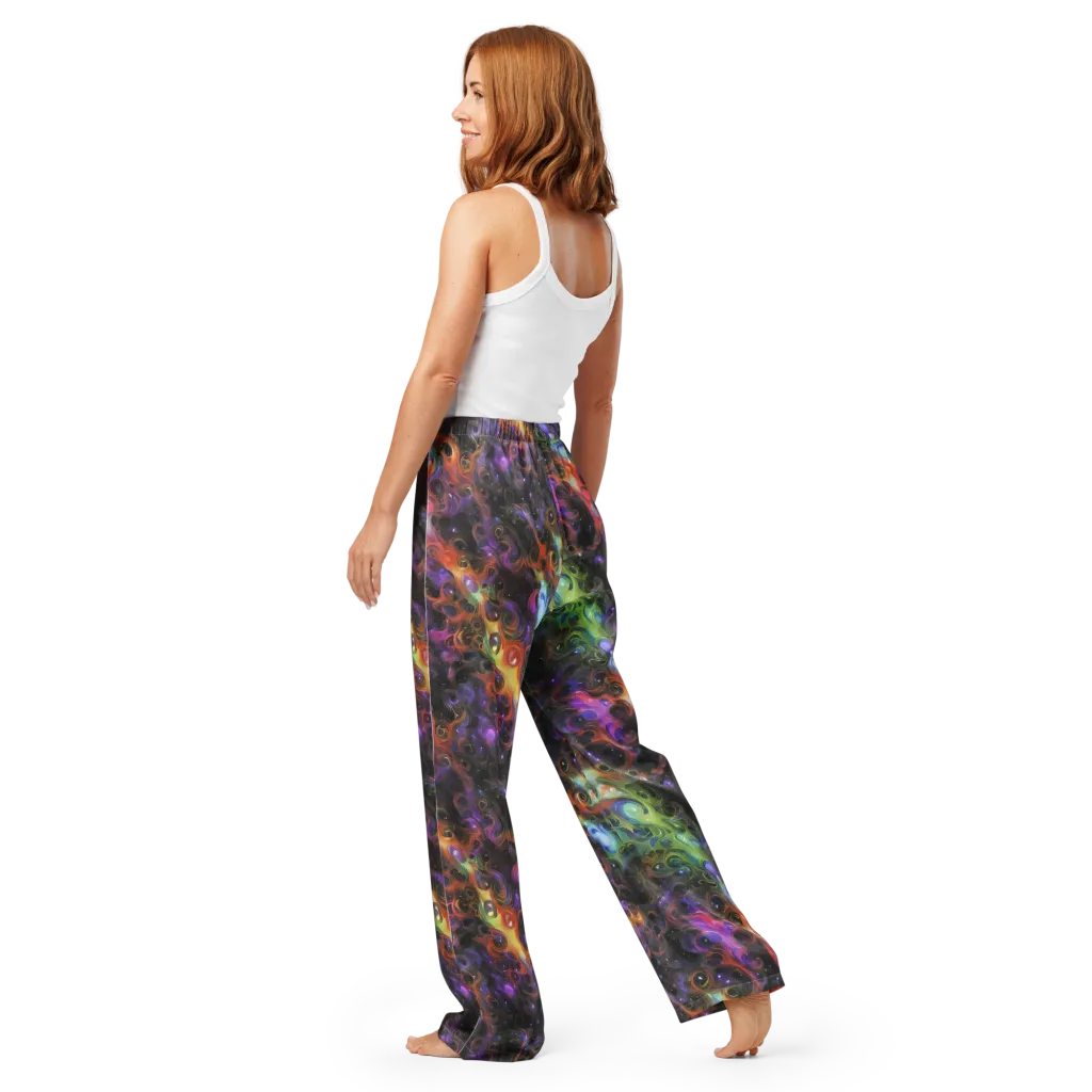 Galactic Gouache on Women's Pajama Pants — Back