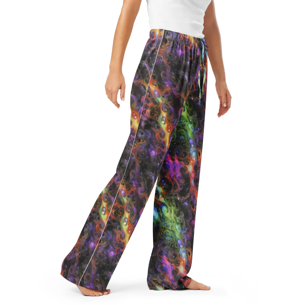Galactic Gouache on Women's Pajama Pants — Right Front