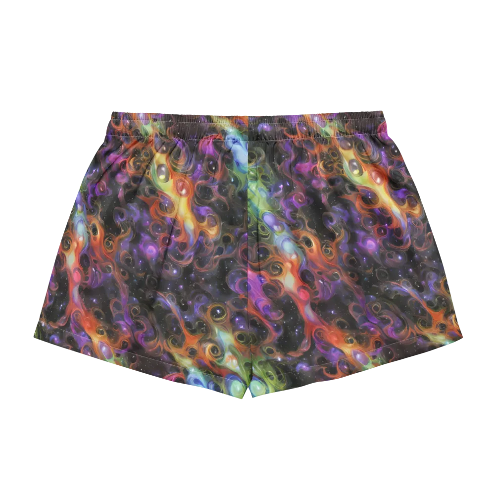 Galactic Gouache on Women's Pajama Shorts — Back