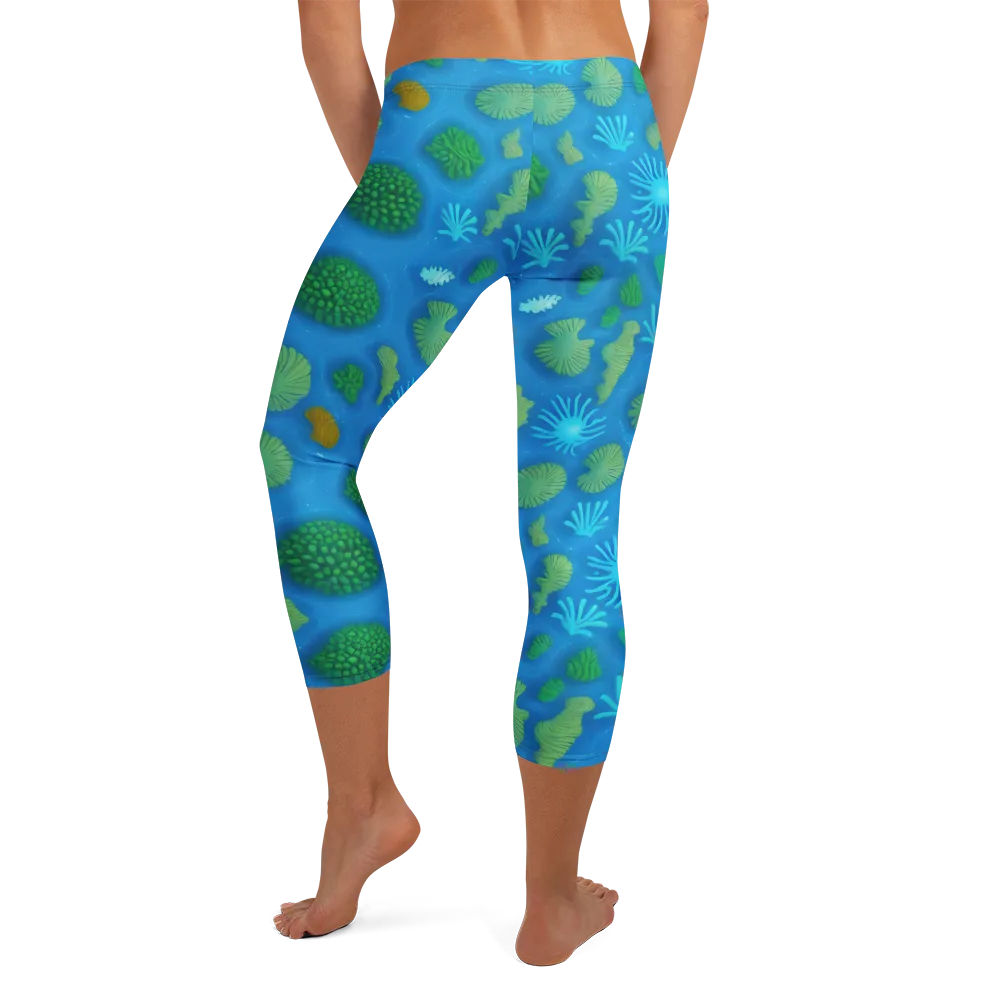 Emerald Drift on Capri Leggings — Back