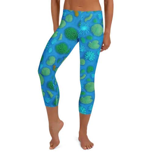 Emerald Drift on a Capri Leggings