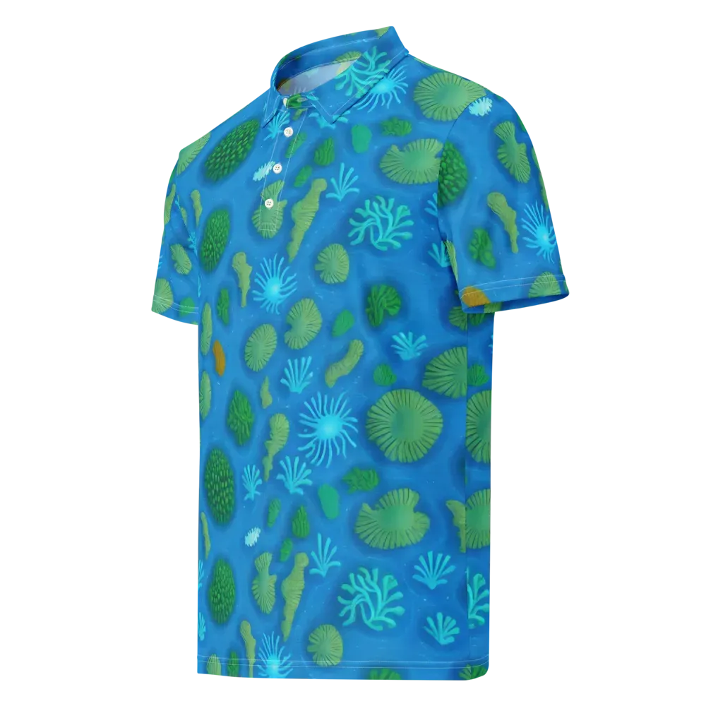 Emerald Drift on Men's Slim Fit Polo Shirt — Left Front