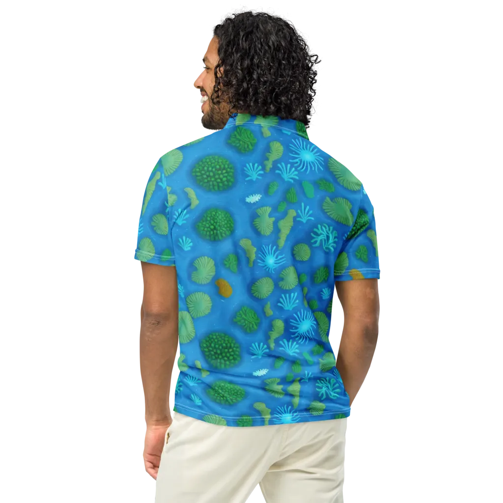 Emerald Drift on Men's Slim Fit Polo Shirt — Back