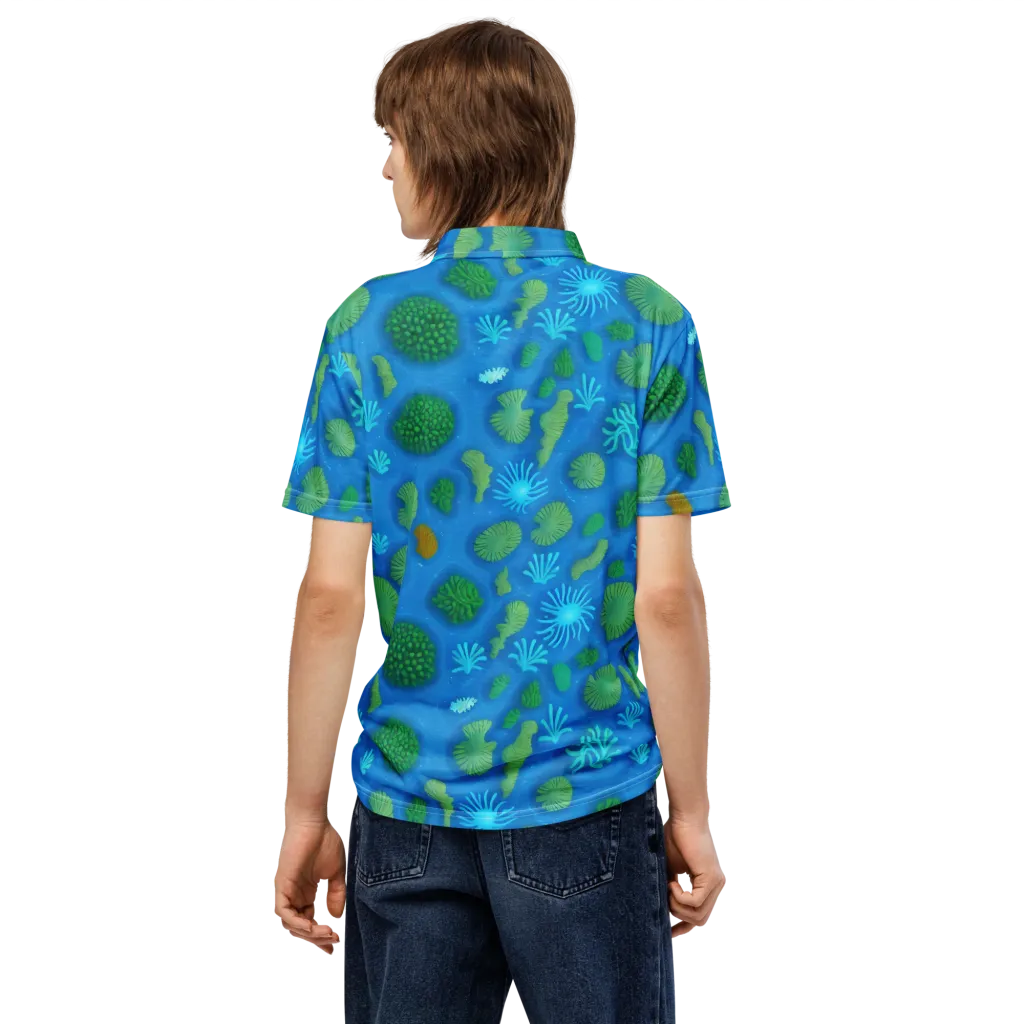 Emerald Drift on Men's Slim Fit Polo Shirt — Back