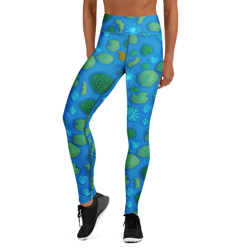 Emerald Drift on Yoga Leggings — Front
