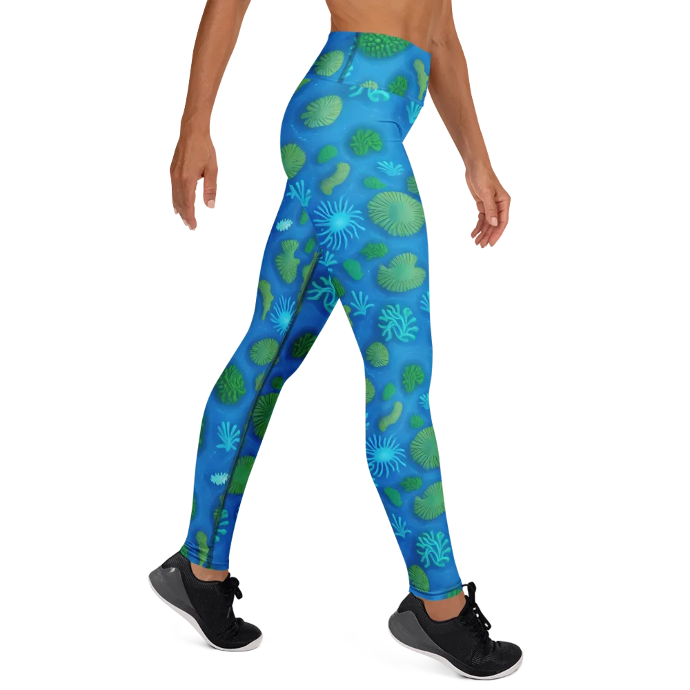 Emerald Drift on Yoga Leggings — Right