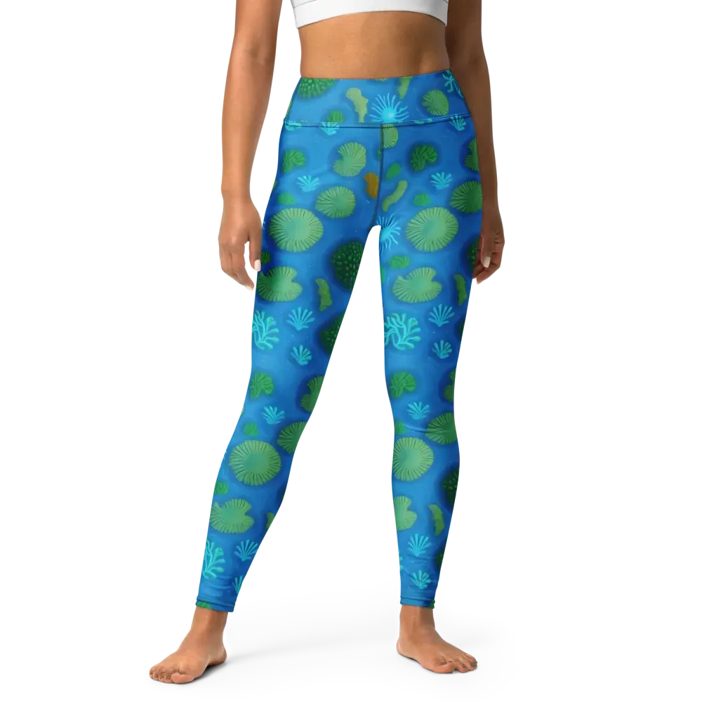 Emerald Drift on Yoga Leggings — Front