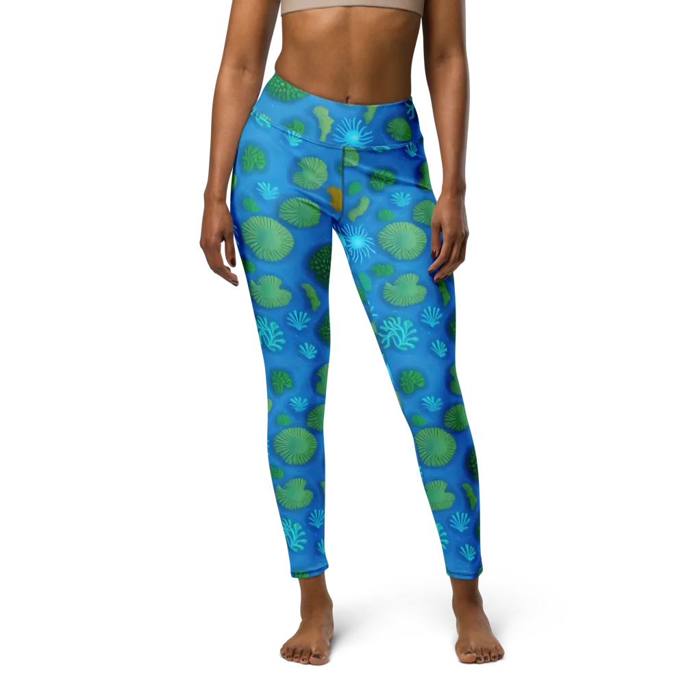 Emerald Drift on Yoga Leggings — Front