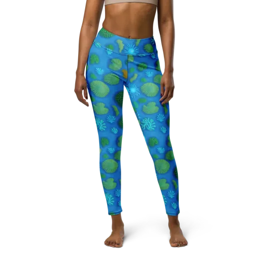 Emerald Drift on a Yoga Leggings