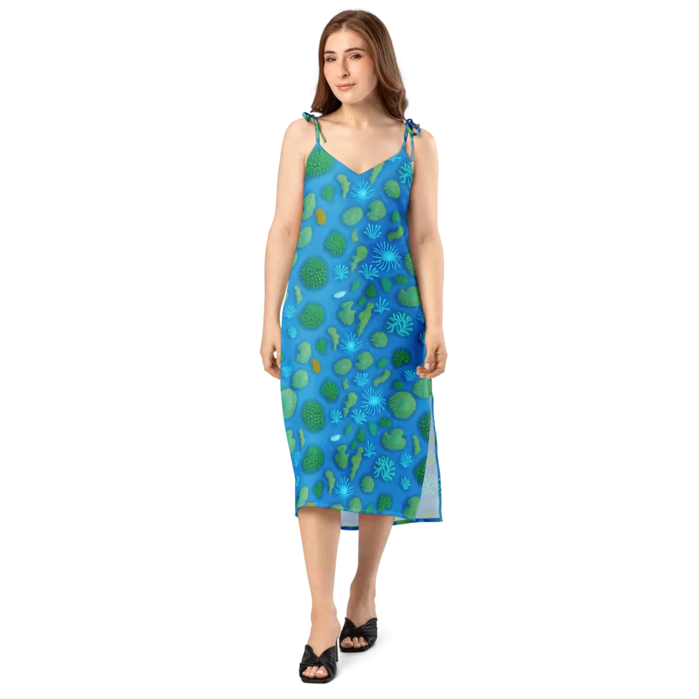 Emerald Drift on Slip Dress — Front