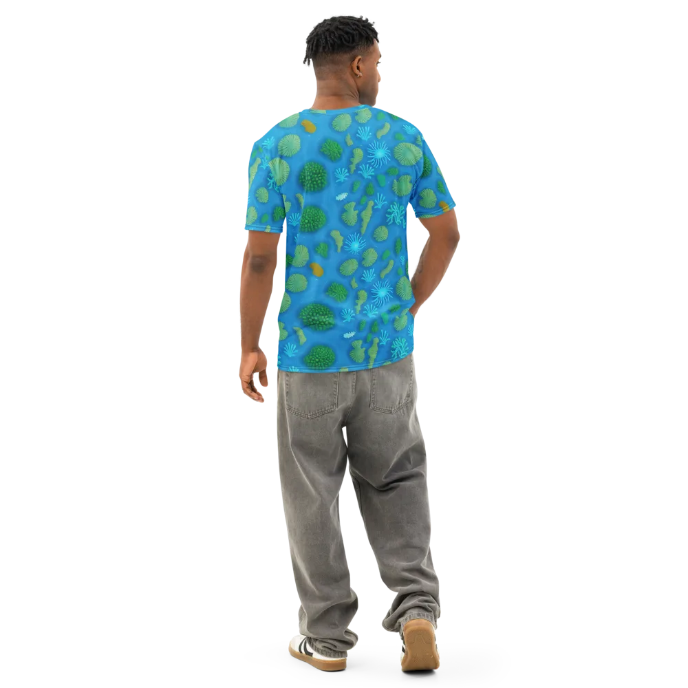 Emerald Drift on Men's Cotton Crew Neck T-Shirt — Back