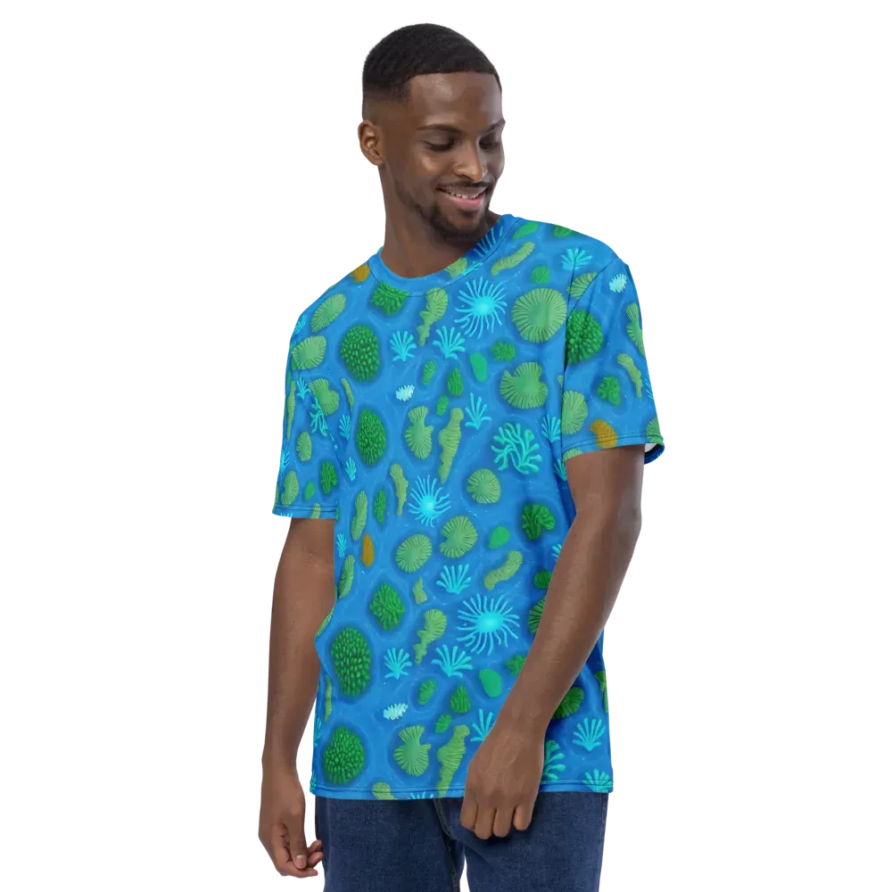 Emerald Drift on Men's Crew Neck T-Shirt — Left
