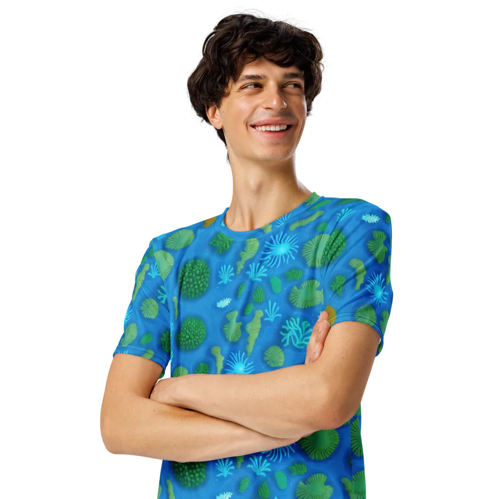 Emerald Drift on Men's Crew Neck T-Shirt — Left Front