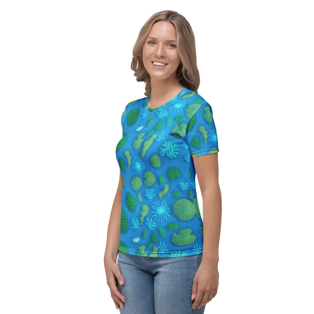 Emerald Drift on Women's Crew Neck T-Shirt — Left