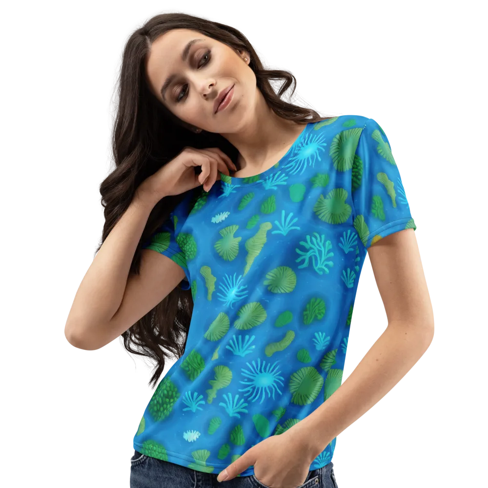 Emerald Drift on Women's Crew Neck T-Shirt — Left Front