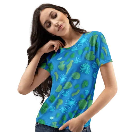 Emerald Drift on a Women's Crew Neck T-Shirt