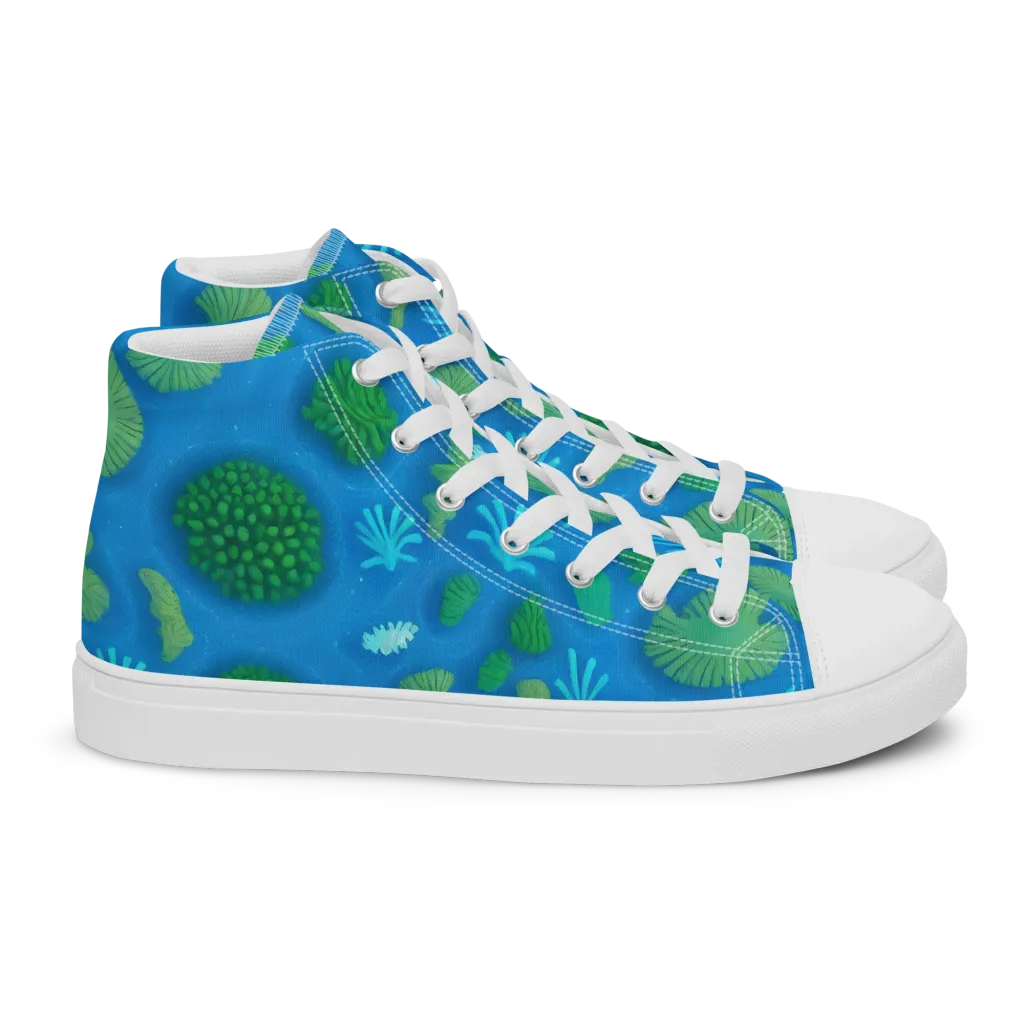 Emerald Drift on Women's High Top Canvas Shoes — Right