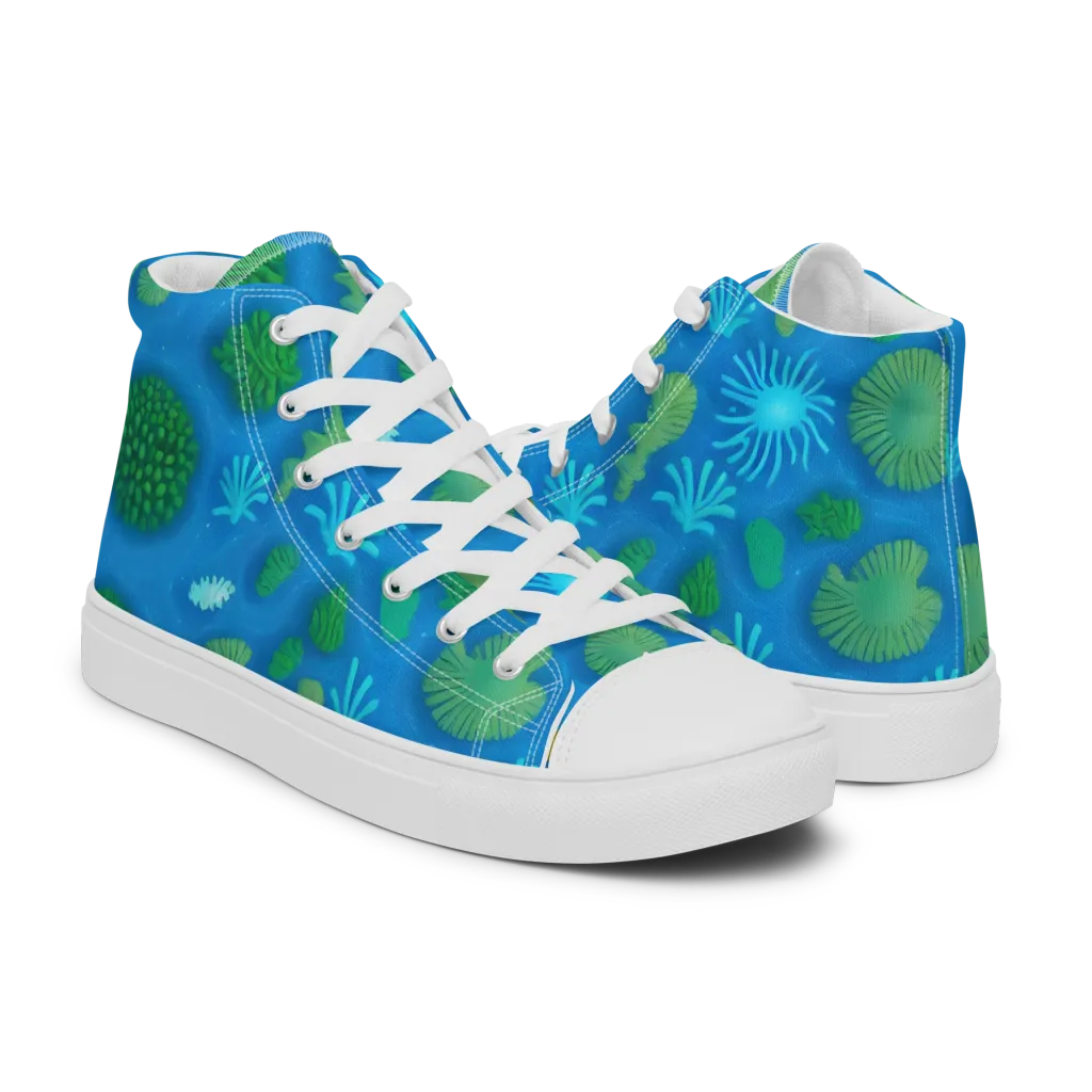 Emerald Drift on Women's High Top Canvas Shoes — Right