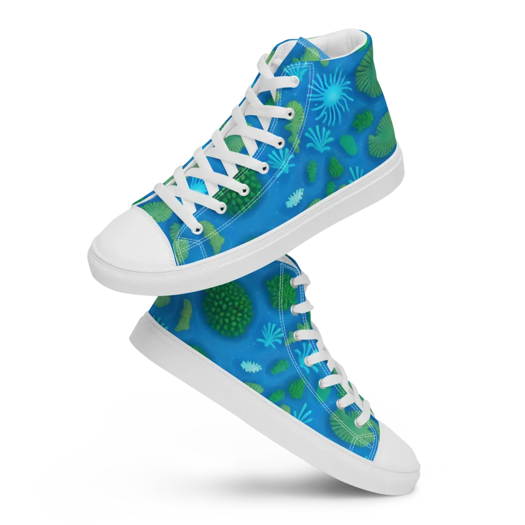 Emerald Drift on Women's High Top Canvas Shoes — Front