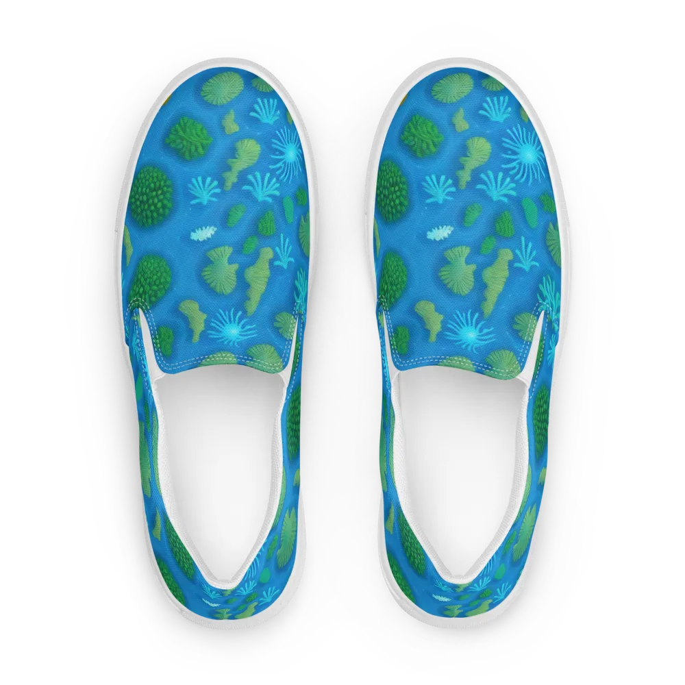 Emerald Drift on Men's Slip-On Canvas Shoes — Front