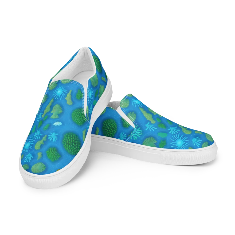 Emerald Drift on Men's Slip-On Canvas Shoes — Left Front