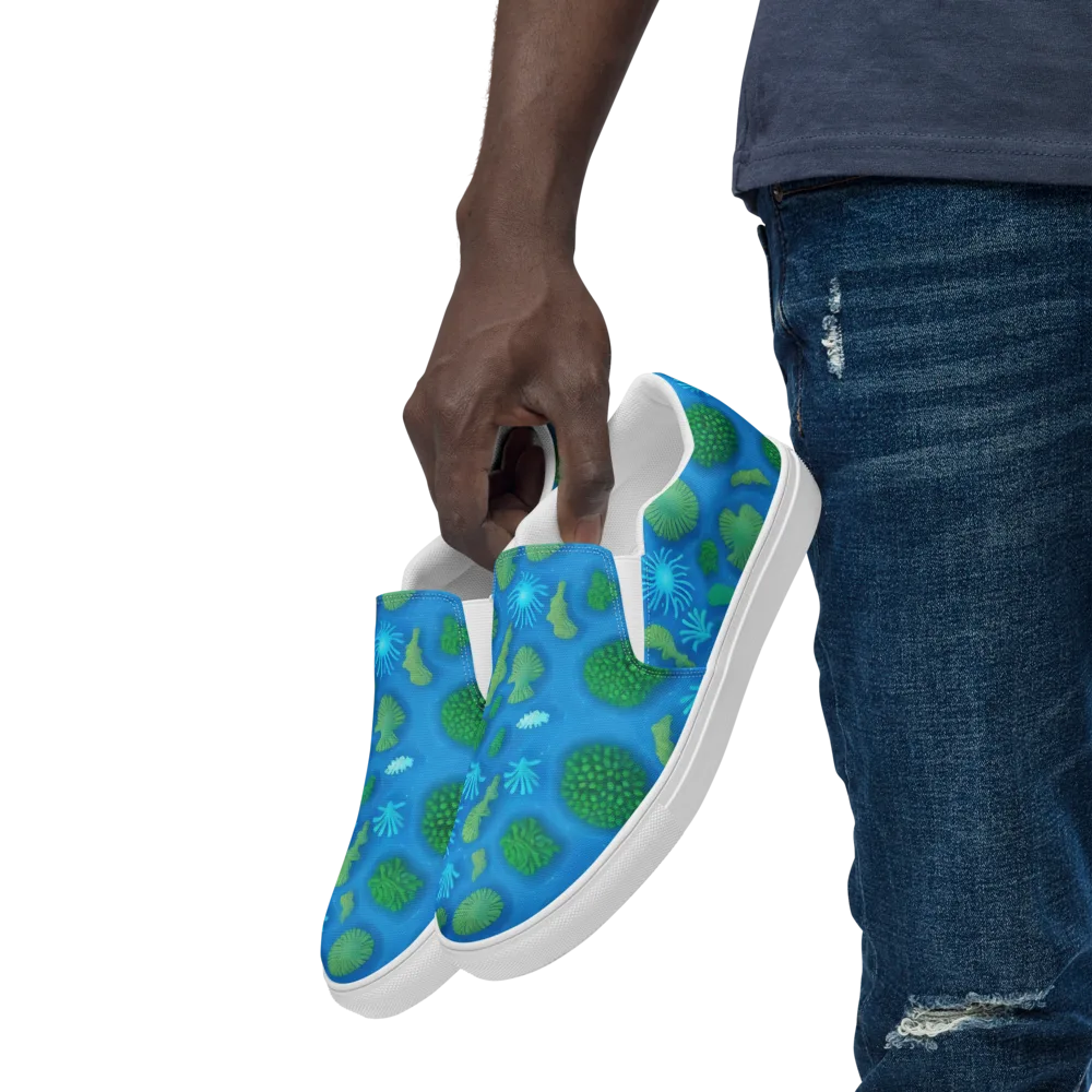 Emerald Drift on Men's Slip-On Canvas Shoes — Left Front
