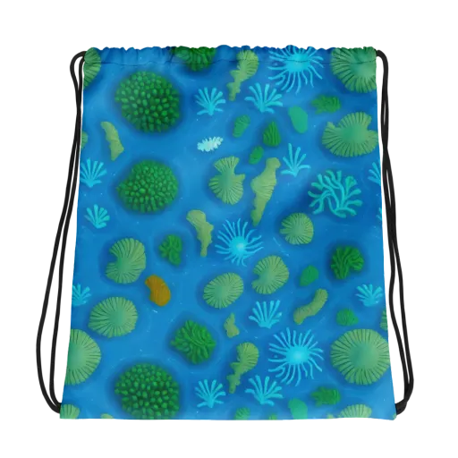 Emerald Drift on a Drawstring Bag
