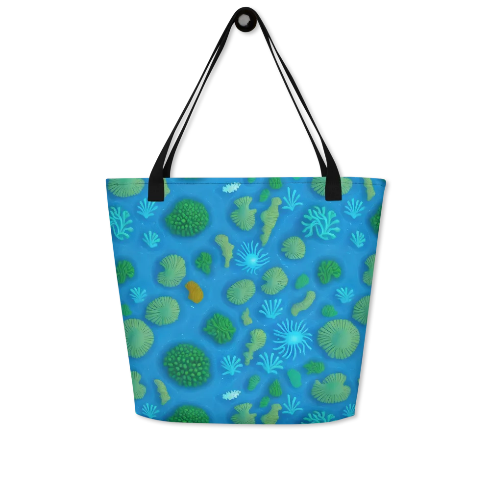 Emerald Drift on Large Tote Bag W/ Pocket — Front