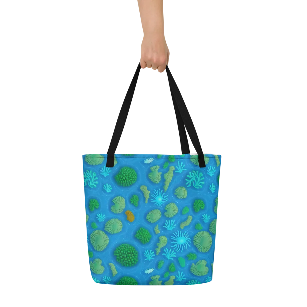 Emerald Drift on Large Tote Bag W/ Pocket — Front