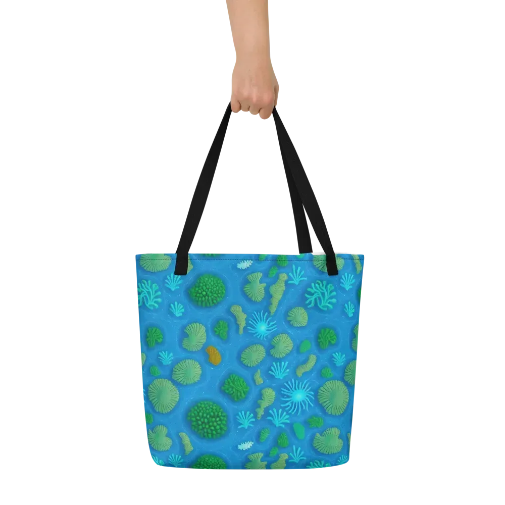 Emerald Drift on Large Tote Bag W/ Pocket — Front
