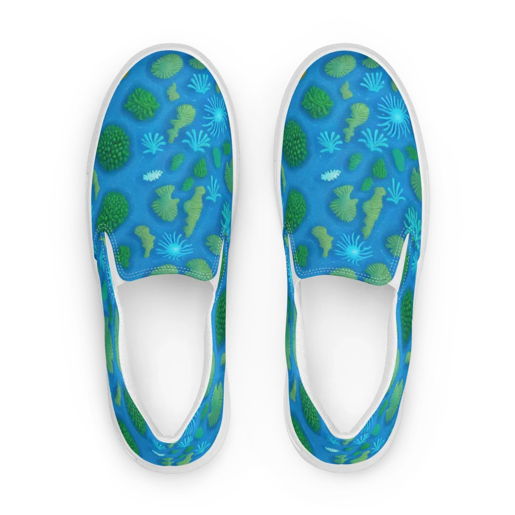 Emerald Drift on Women's Slip-On Canvas Shoes — Front