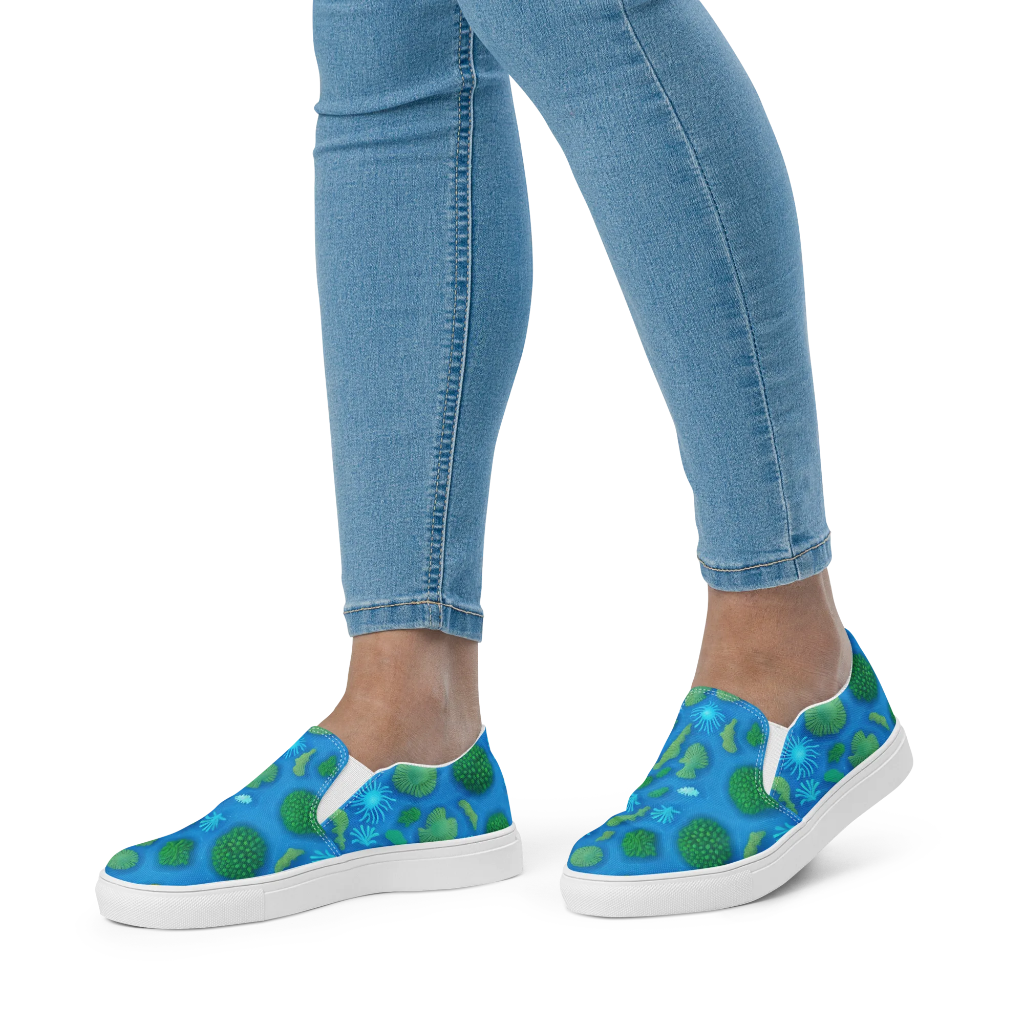 Emerald Drift on Women's Slip-On Canvas Shoes — Front
